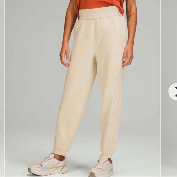lululemon athletica Pants - Lululemon | Braided Detail High-Rise Jogger White Opal